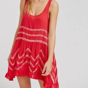 Free People Red Polka Dot Top